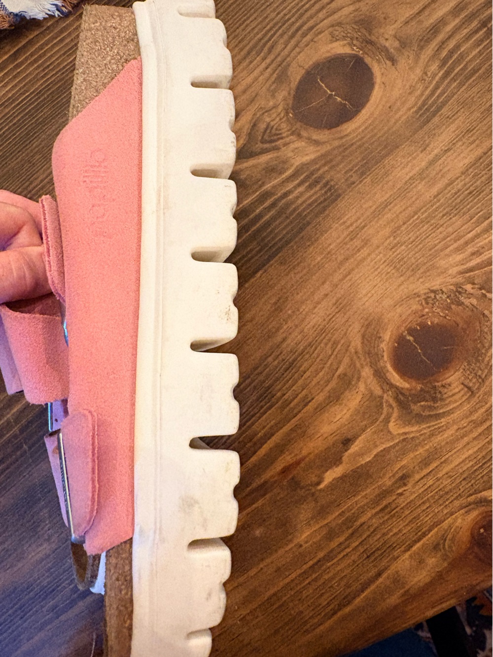 Arizona Chunky Papillo Suede Sandals in Candy Pink - Picture 5 of 5